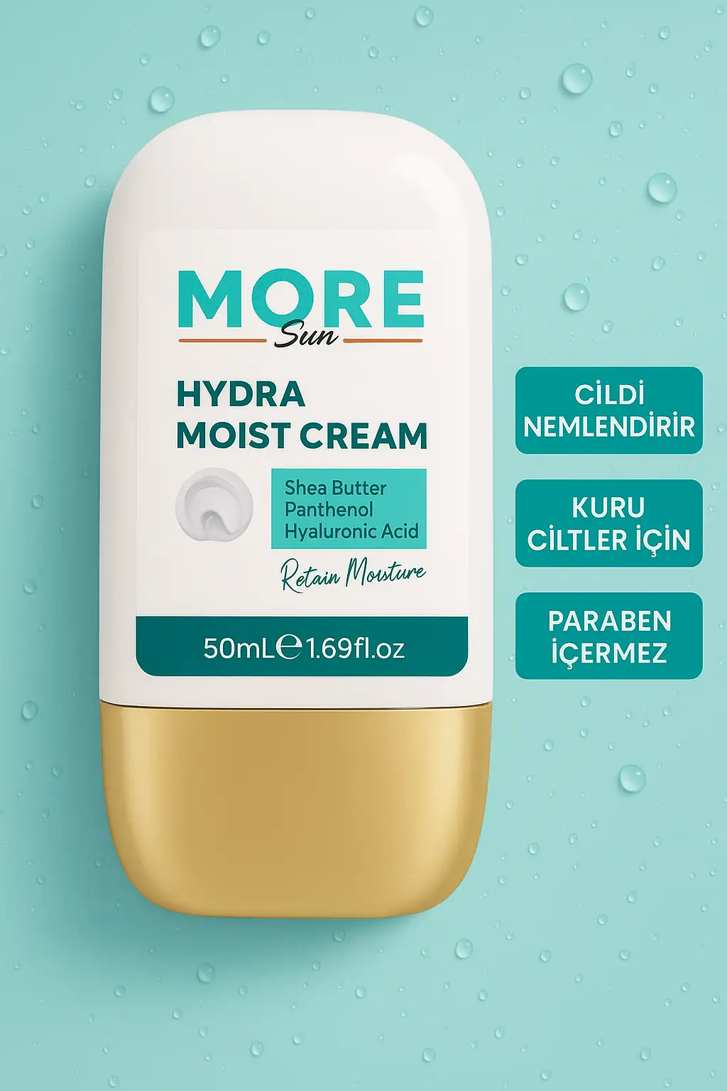 Moresun Su Bazlı El Ve Yüz Kremi (Allontoin) Hyaluronik Asit 24 Saate Kadar Etki