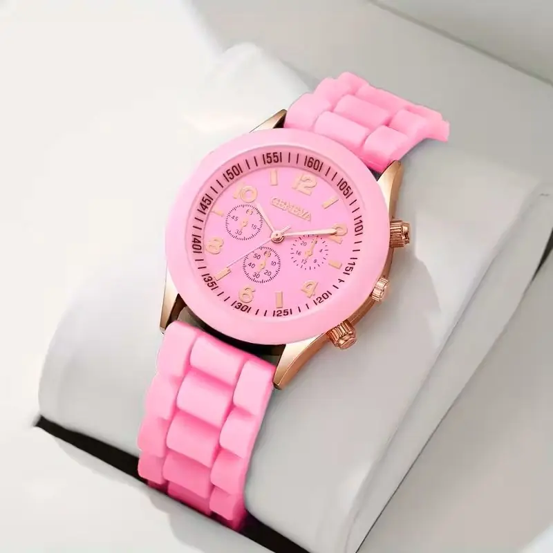 MORESUN Dijital Ölçekli Kadife, Minimalist Pembe Kadın Saati