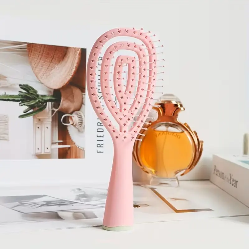 MORESUN ABS & Naylon Kıllı Kadın Pembe Saç Fırçası Tarak