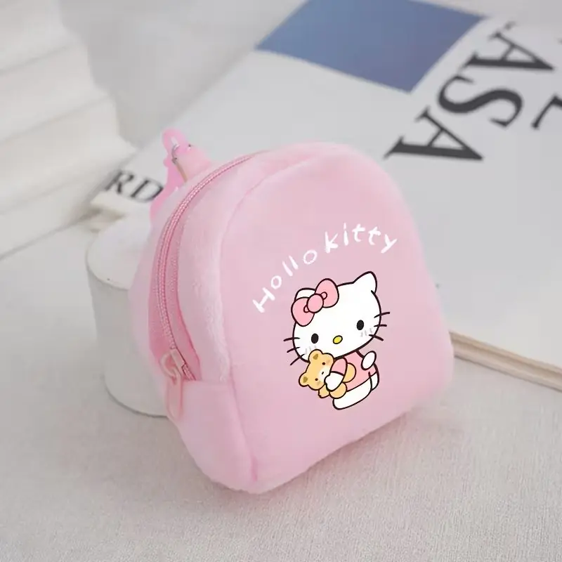 MORESUN Hello Kity Peluş Pembe Bozuk Para Cüzdanı