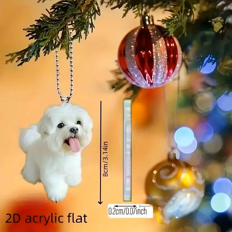 Moresun 2D Düz Akrilik Sevimli Dil Köpek Anahtarlık Süs