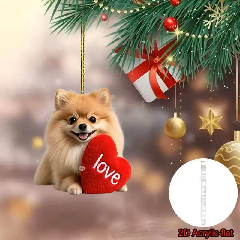Moresun I LOVE Köpekcik 2D Anahtarlık, Araba, Çanta Süsü