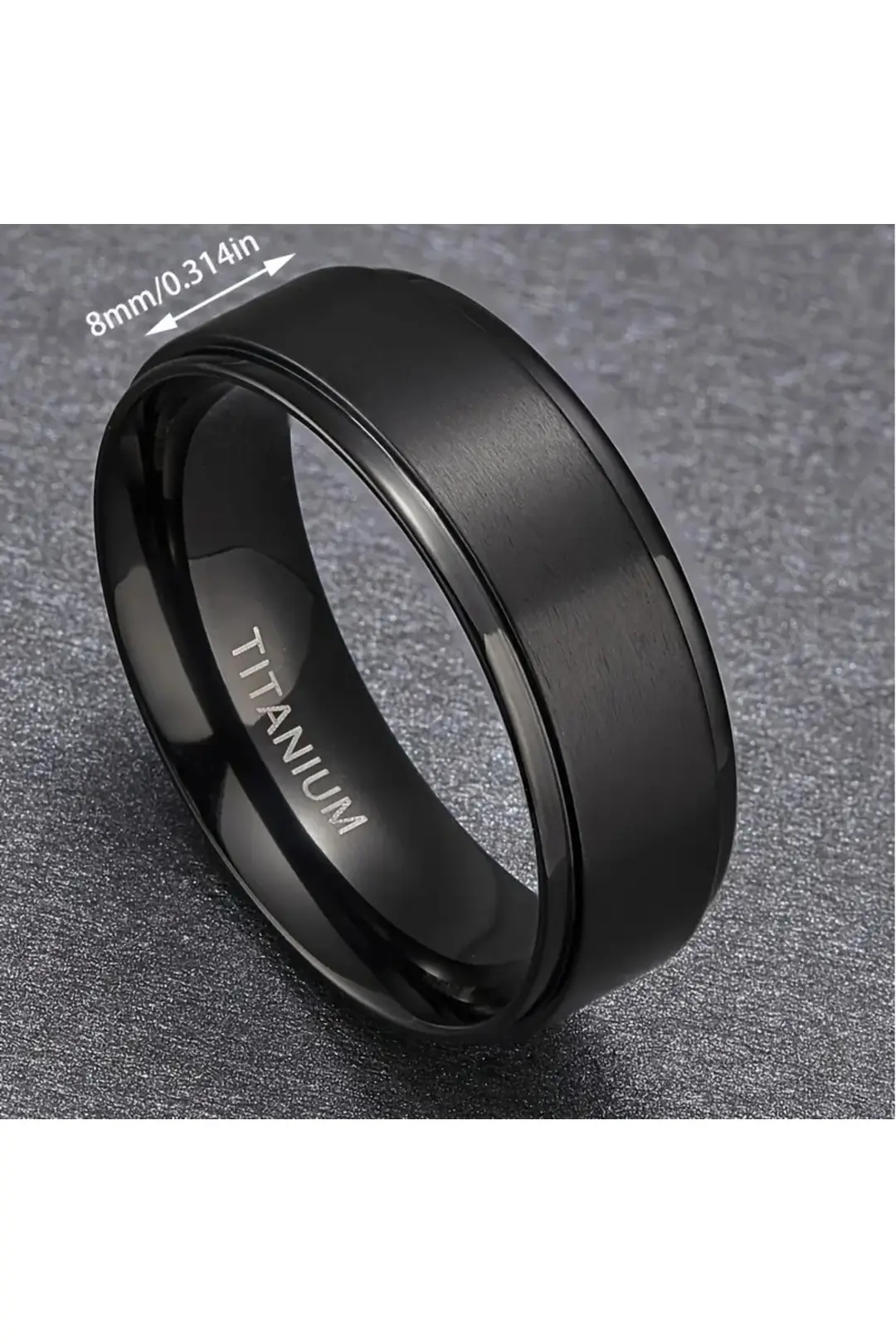 Panash 8MM Titanyum Unisex Çelik Yüzük